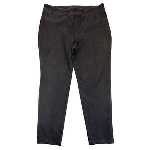 Appleseeds Petites Womens PXL Faded Black Pull On Twill Pants Essential Everyday